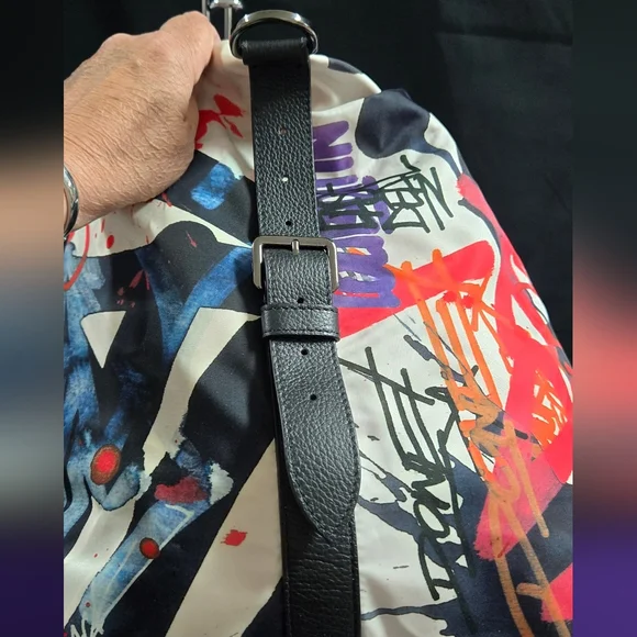 CHRISTIAN LOUBOUTIN LARGE BOSTON PRINTED NYLON DUFFLE BAG - Picture 3 of 16